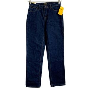 Cabela's Flannel Lined Dark Indigo Wash Long Bootcut Jeans